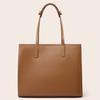 Genuine Leather Large Capacity Tote Bag Black Cowhide Commuter Bag New Briefcase Laptop Bag Versatile Textured Shoulder Bag