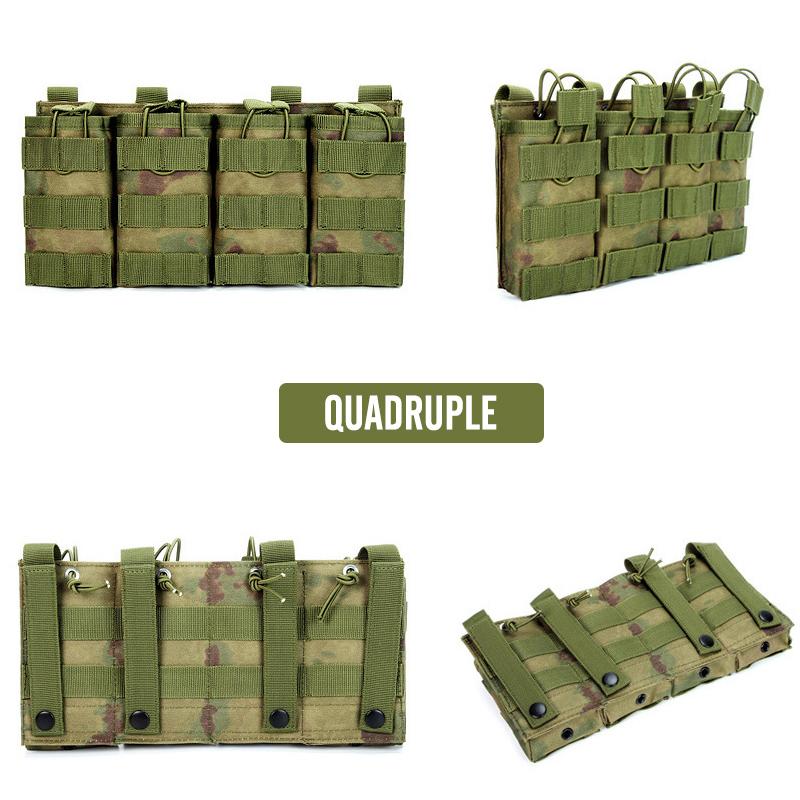 1000D Tactical Magazine Pouch Double/Triple/Quadruple Mag Pouch Airsoft Ak 7.62/5.56mm M4 Ar Rifle Hunting Accessories