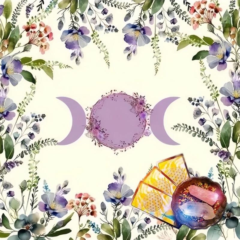 Moon Flower Pattern Astrology Tablecloth Tarots Divinations Tablecloth Altars Cloth Divinations Board Game Accessories