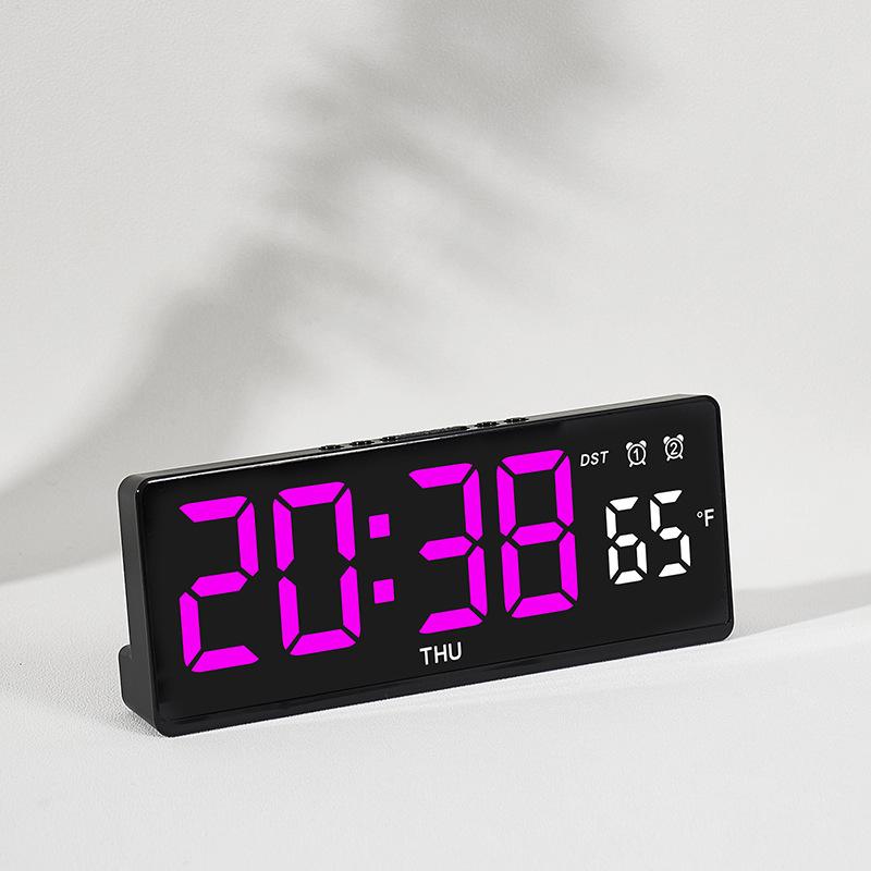 New LED Alarm Clock Two Sets of Simple Desktop Clocks Large Screen Digital Clock Bedroom Bedside