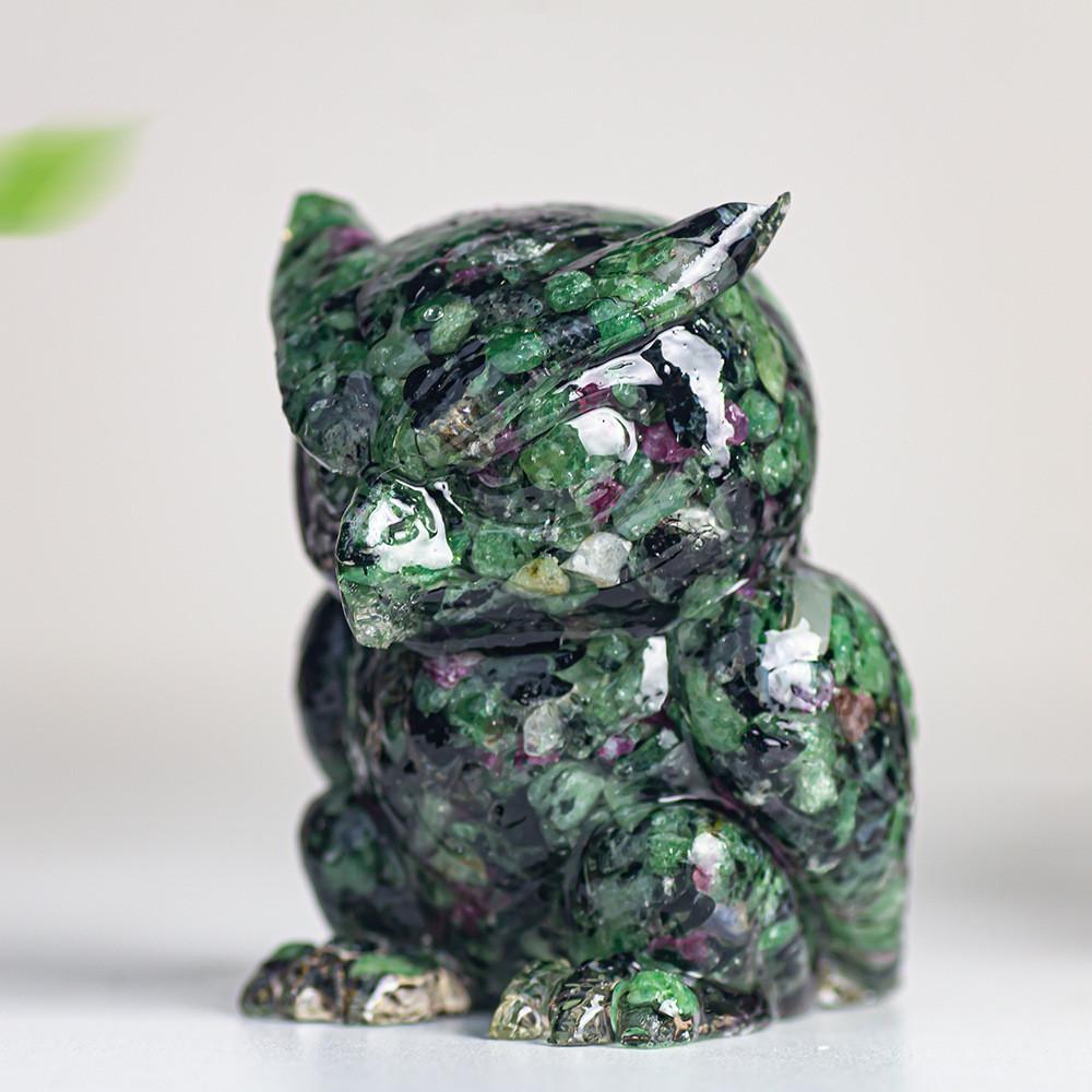 Resin Crystal Owl Figurine Home Decor Gift For Animal Lovers