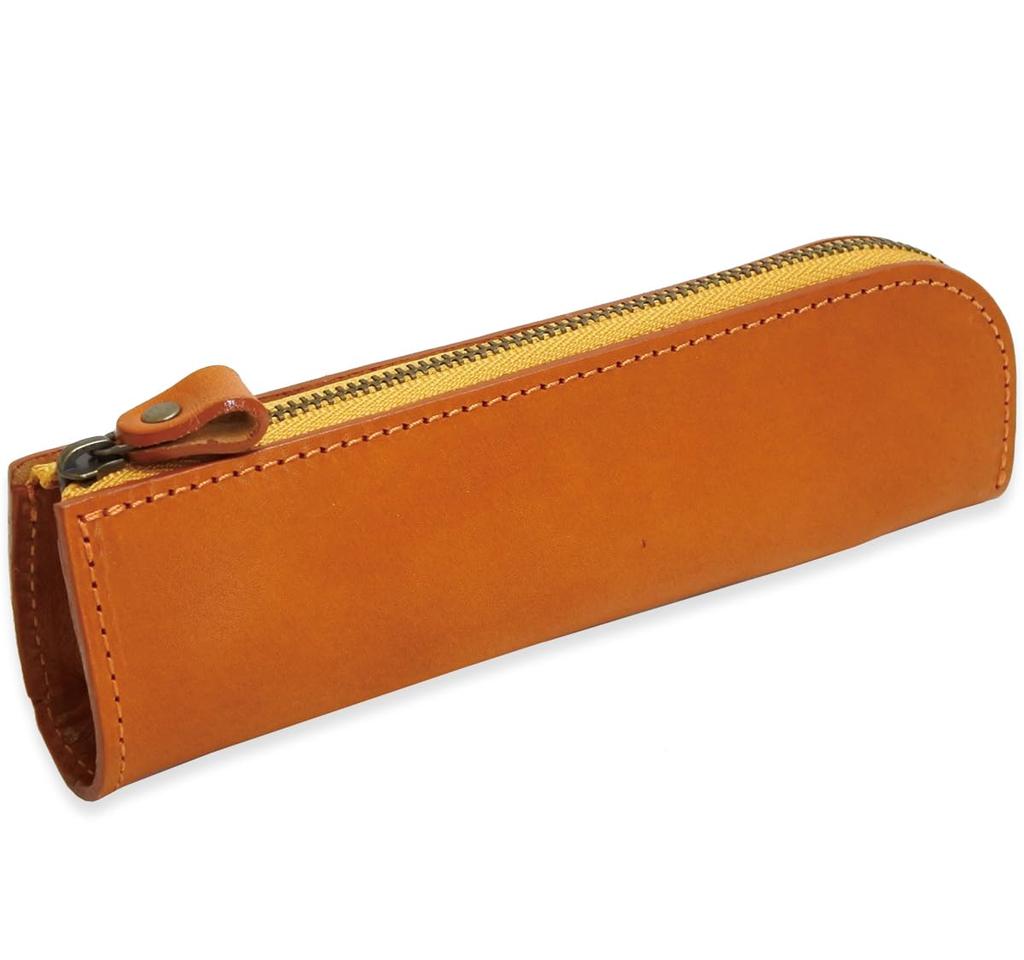 Genuine Tochigi Leather Pencil Large Made In Celebrate New Job or Graduation Case, L-Shaped, Capacity, Stylish, Men's, Women's, Adult, Simple, Japan,