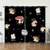 Curtain Mushroom 3D Sunshade Digital Printing Curtain Blackout No Punching Bedroom Living Room
