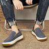 Summer Men Shoes Canvas Sneakers Men Platform Casual Walking Shoes Slip On Male Loafers Man Breathable Street Lazy Shoes