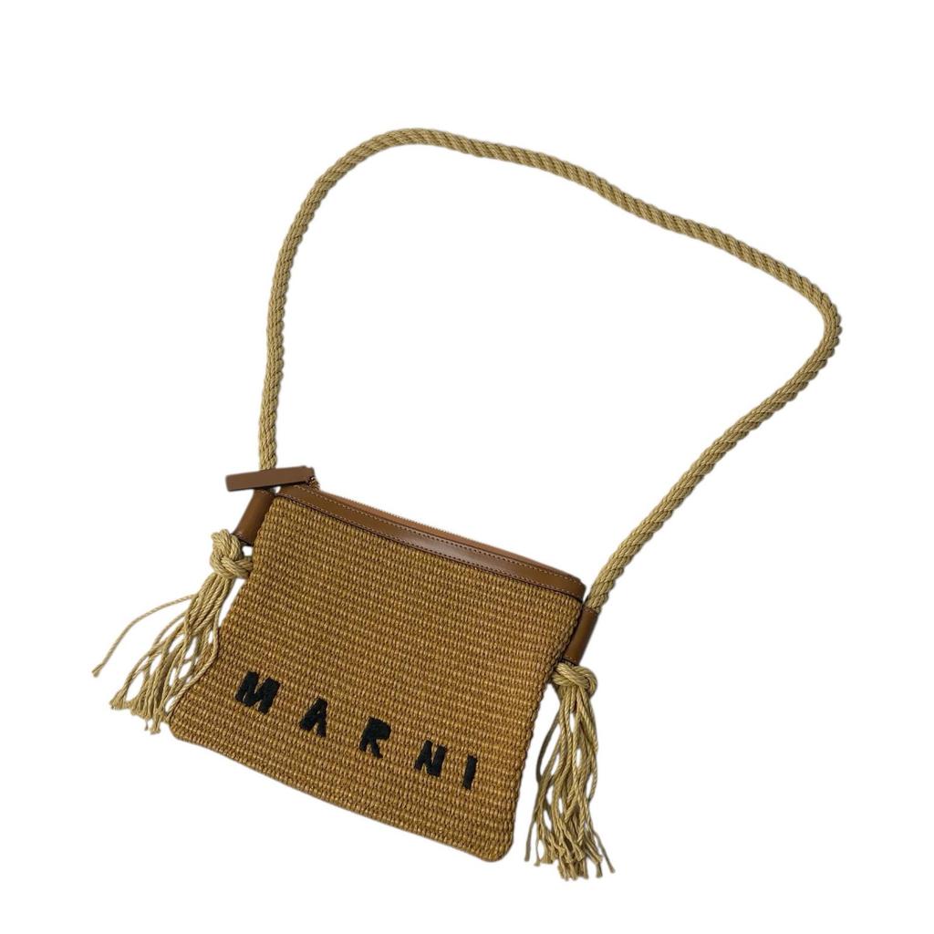 Used MARNIShoulder Bag Brown Raffia Women