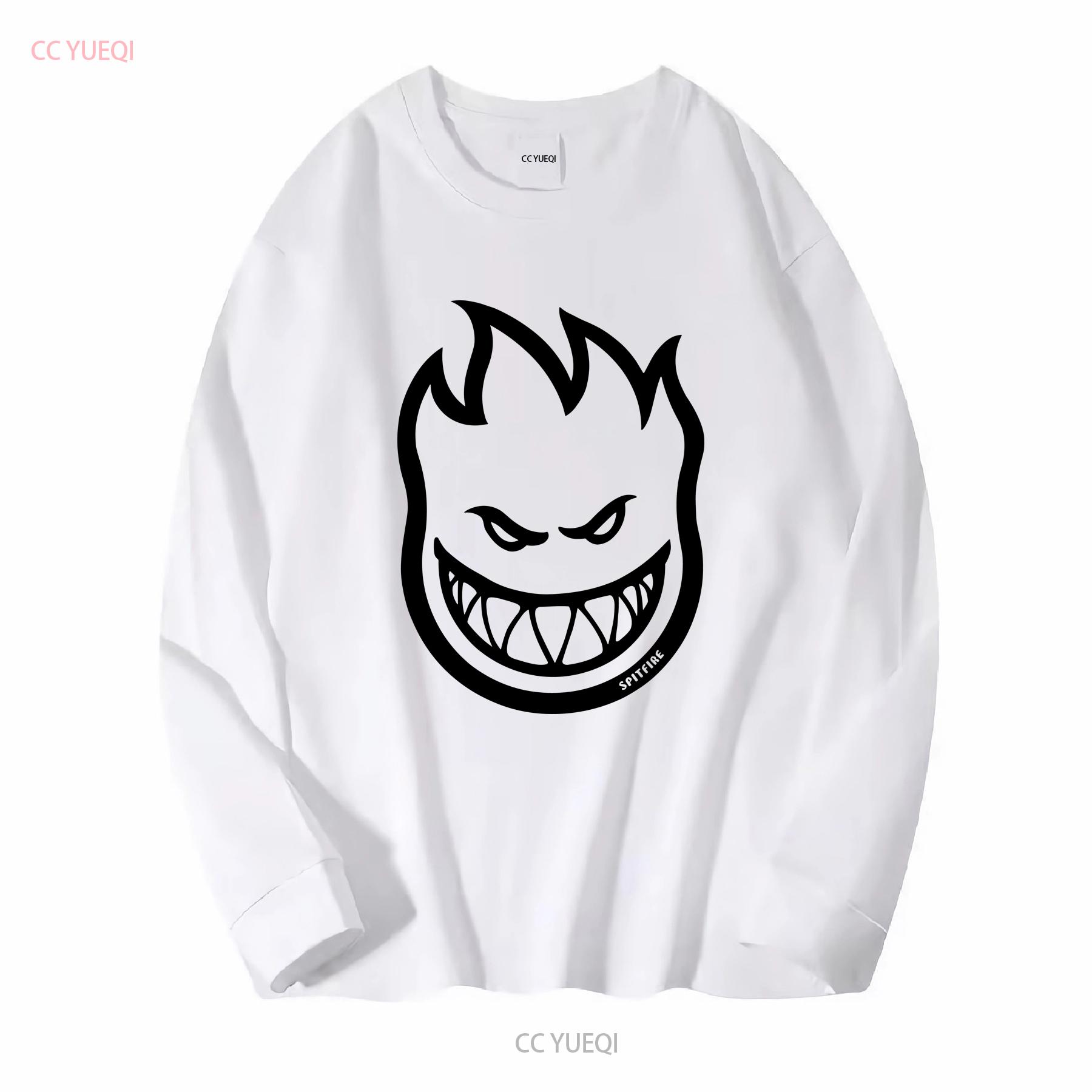 GUOYAN TOP Spitfire Wheels BIGHEAD LOGO Skateboard T-shirt CHARCOAL ZWART vintage Gewassen mode grafisch Veelzijdig Comfortabel Casual 4XL