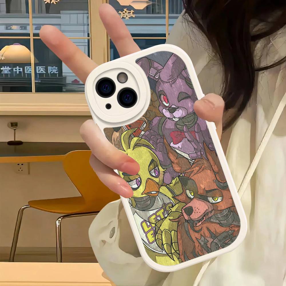 Fnaf Five-nights-At-Freddys Anime Leather Phone Case For IPhone 16 15 14 17 Pro Max 11 12 Mini Plus Soft Shell