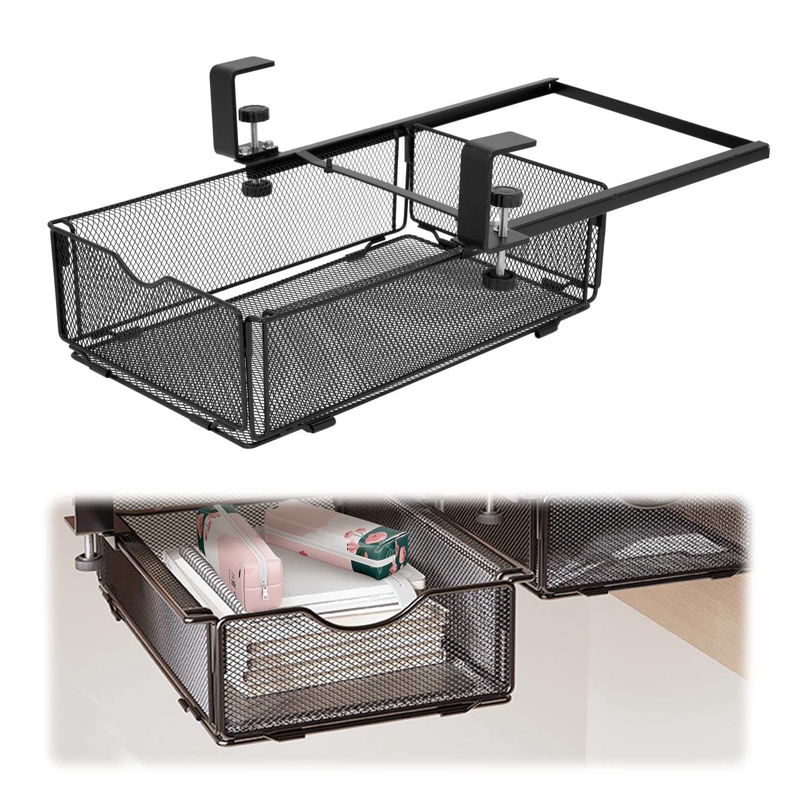 

awliye Стойка для хранения без сверления надежно крепится к скользящему стальному настольному предмету весом 5 кг. Подходит для столешниц. Инструкция по установке в комплекте. чёрный