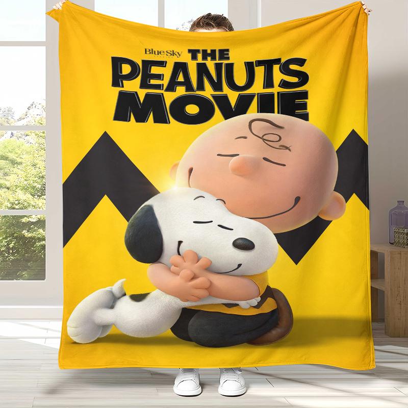 Cute Snoopy Dog Cartoon Flannel Blanket,Ultra Soft Warm Plush Throw for Home Bedroom Bed Sofa Cover Camping Picnic gift