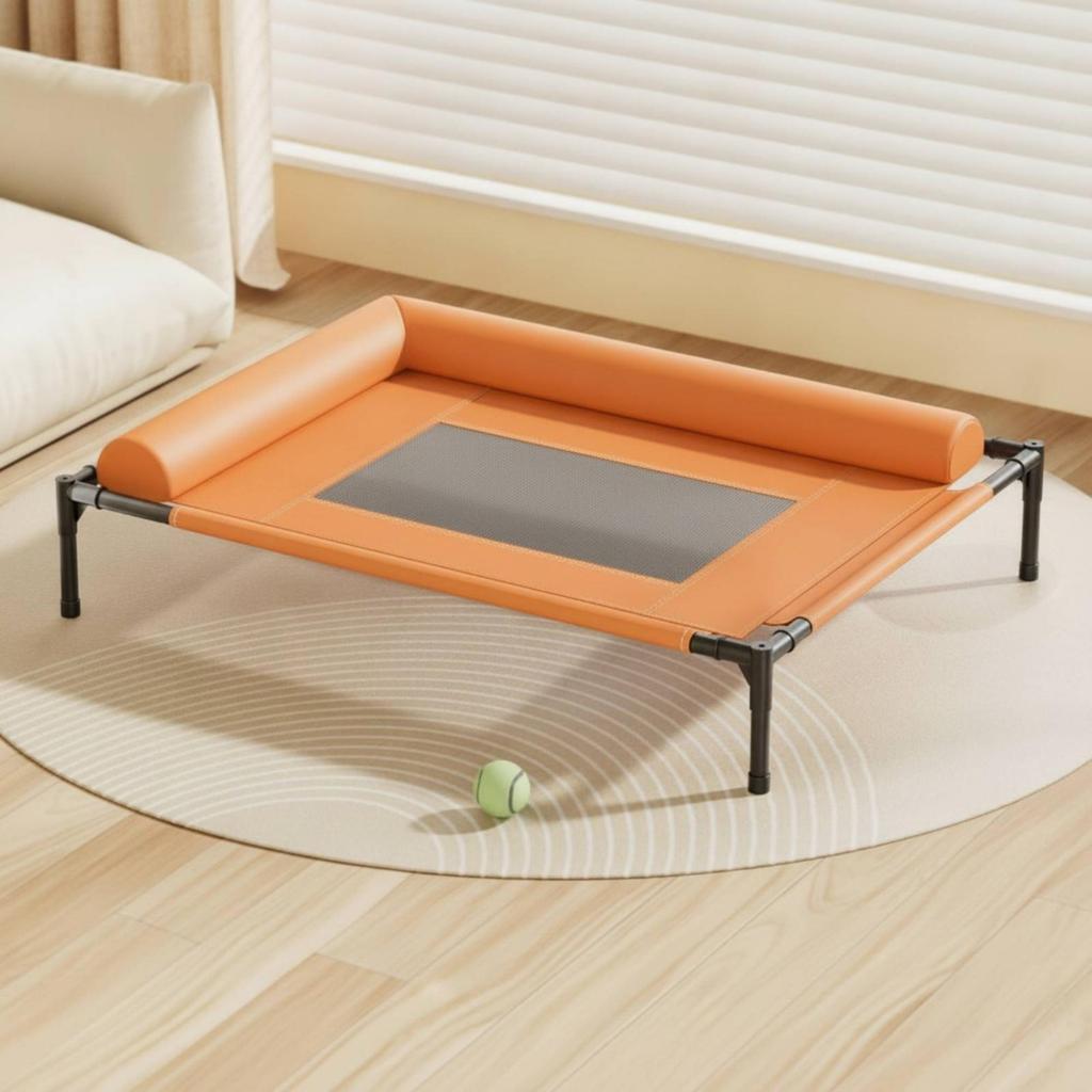 Elevated Resting Bed Framed Mesh Pet Cushion Raised Lounger Sleeping Area for