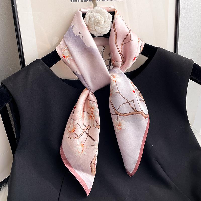 100% Natural Silk Scarf Women Luxury High Quality Headband Square Foulard Female Neckerchief Shawl Wraps Hijab Bandana Scarves