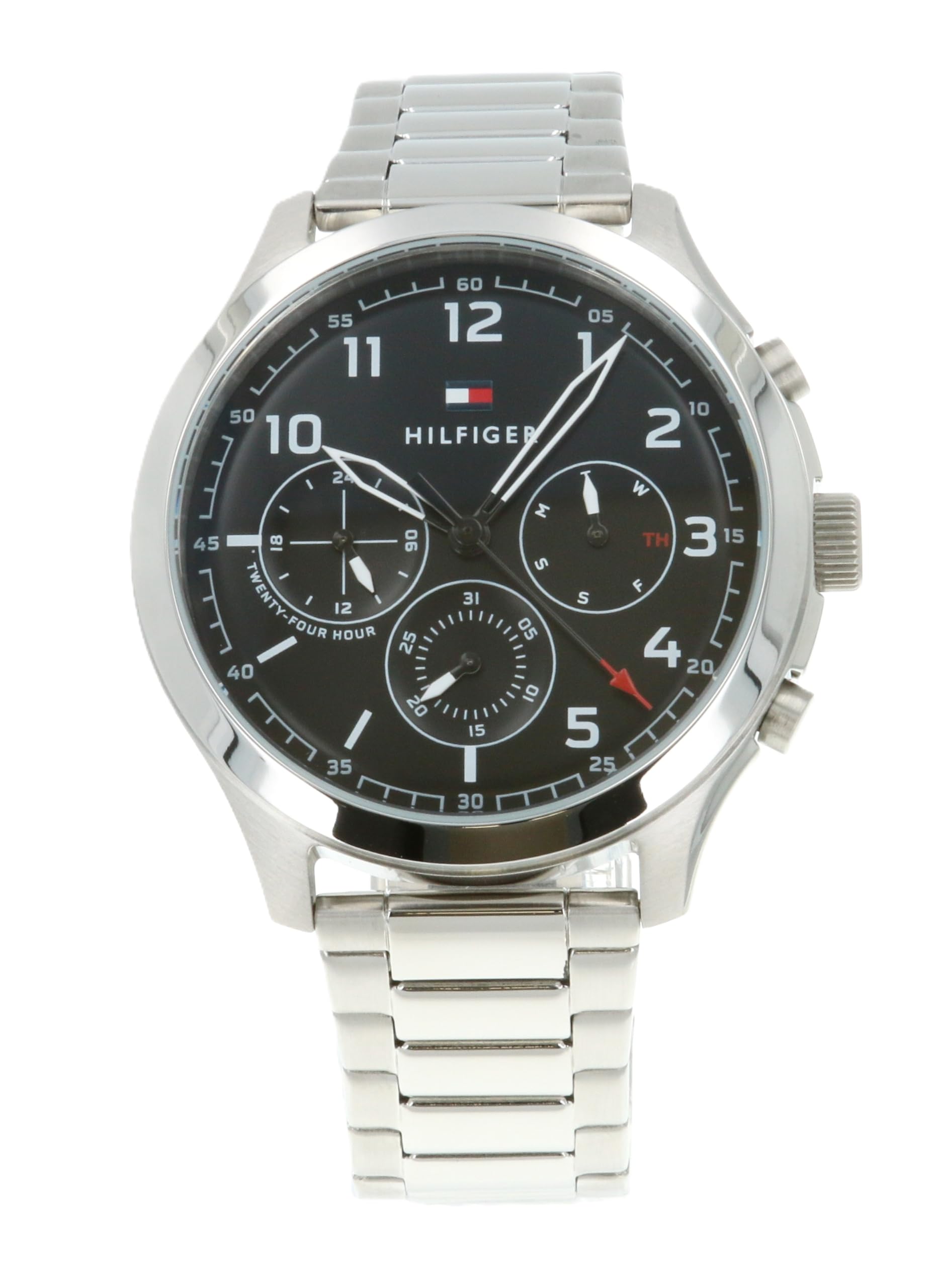 

Tommy Hilfiger Black Stainless Steel 1791852 Men s Watch, Dial, Strap, [Used]