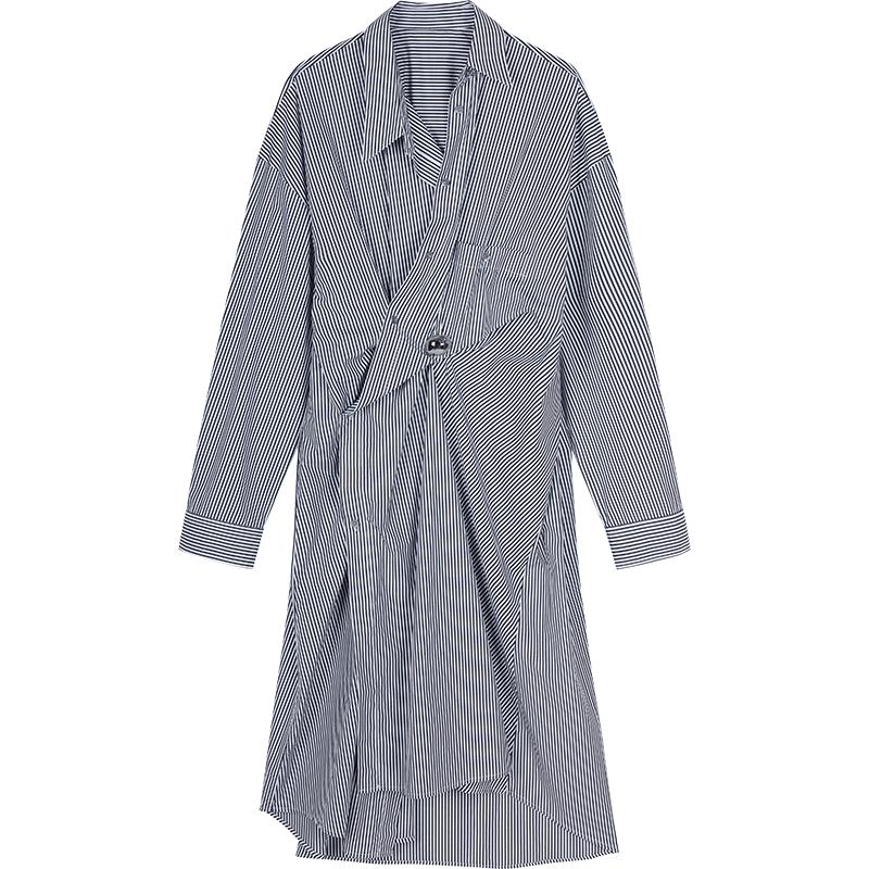 JNBY 2025 Spring X-Type Shirt Collar Long Sleeve Dress