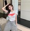Women's Slim Fit Love Letter Print Short-Sleeve T-Shirt - Summer 2024 Edition