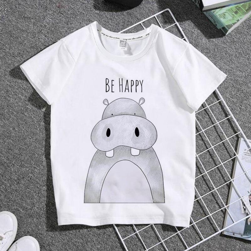 Fashion Breathable Tshirt for Boys  Girls with Cute Animal Print And round Neck ParentChild Matching Personality Clothing