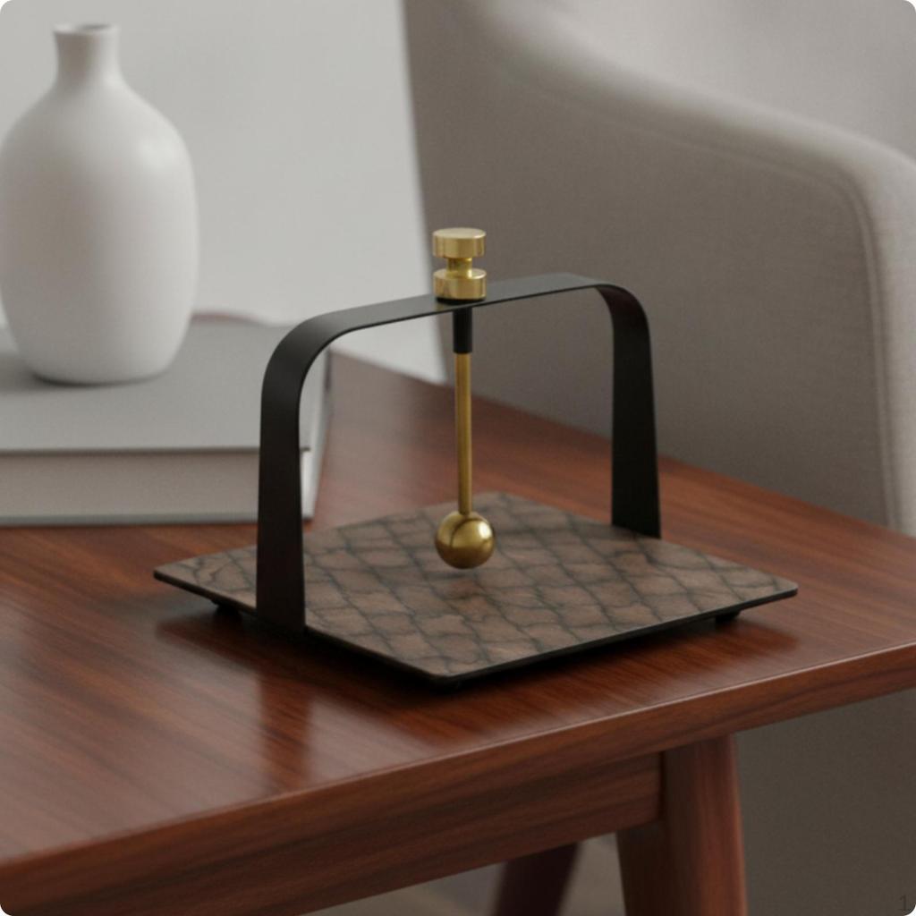Tabletop Tissue Holder Compact with Wood Base Decorative for Dining Table, Vanity,
