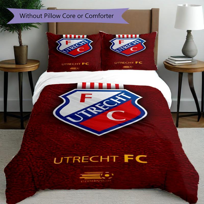 3pcs Duvet Cover Set (1*Duvet Cover + 2*Pillowcase, Without Core), FC Utrecht Print Bedding Set, Bedroom Decor, All‑Season, Gift