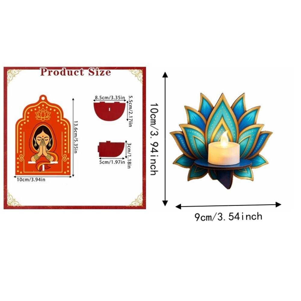 India Pray Girl Wall Storage Rack Lotus Flower Wall Display Stand Decorative Wall Decor Home