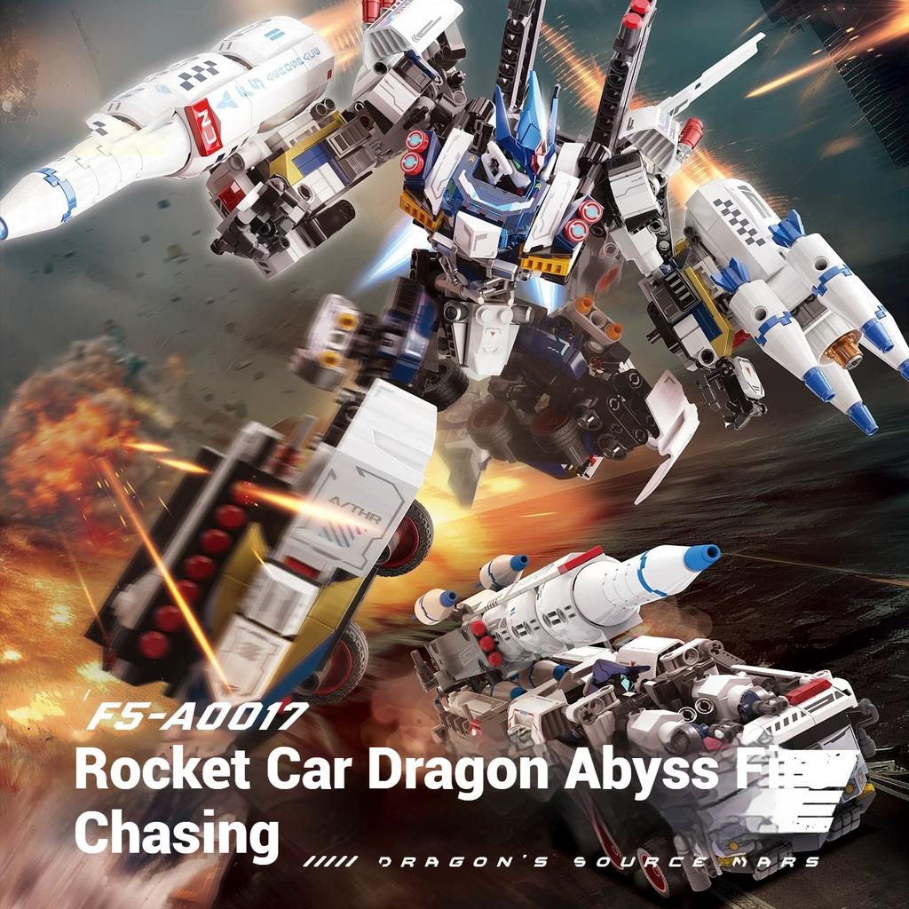 F5-A0017 Original Mecha Series Building Block Toy Set, Sci-Fi Mecha Rocket Transporter Model Assembly, Mecha Toy Gift For Boys