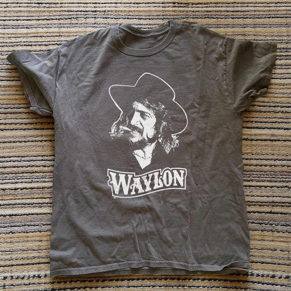 HOT! Waylon Jennings 1984 Concert Tour Best T-Shirt Charcoal S-5XL M