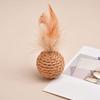 1 Set Cat Toy Felt Sisal Rattan Ball Cat Scratching Post with Bell Feather Large Size Furniture Protection Cat