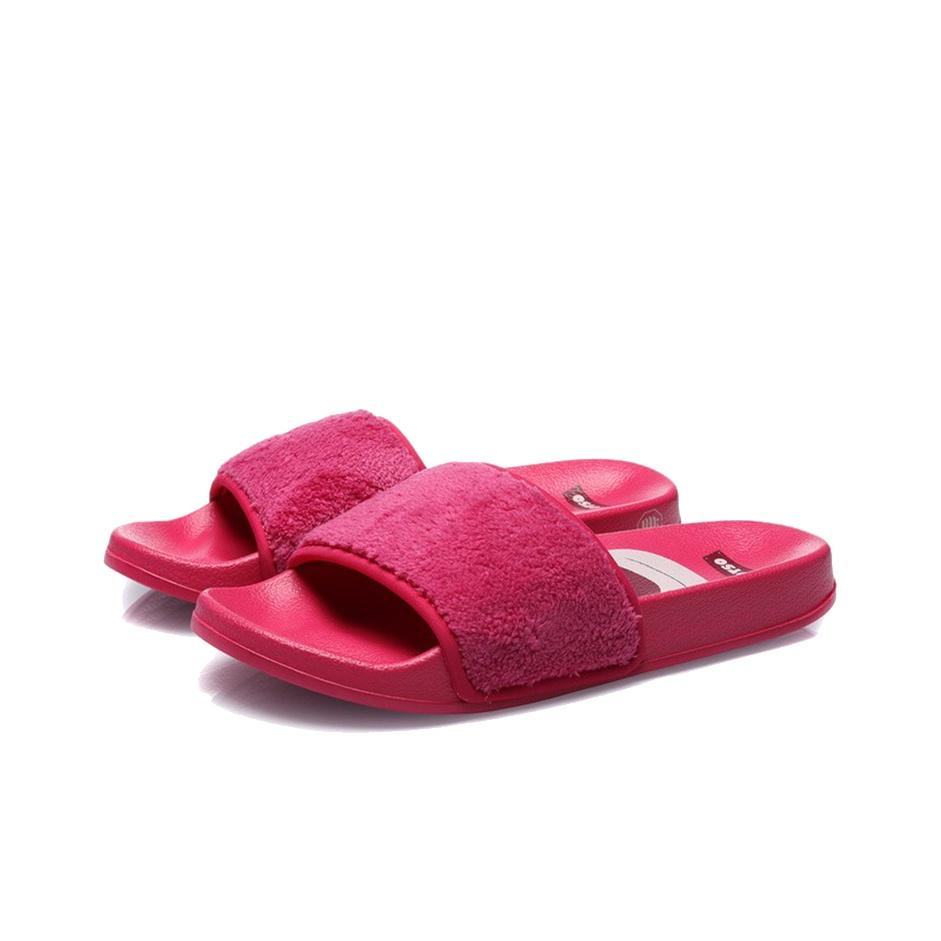 Disney X Li Ning Comfortable Rubber Sole Non-Slip Silent Slide Sandals Women Footwear Pink ABTR008-1