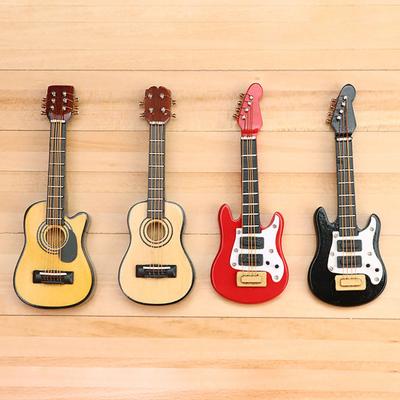 0.05 Dollhouse Guitar Realistic Simulated Detailed Wood Mini Bass Music Instrument