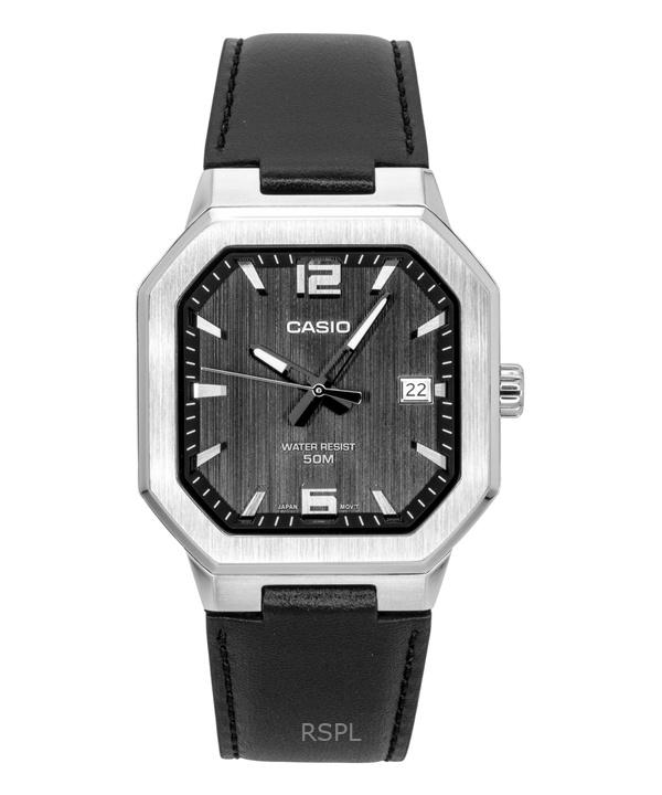 Casio Аналоговый кожаный ремешок Черный циферблат Кварцевые MTP-B195L-1AV Мужские часы чёрный