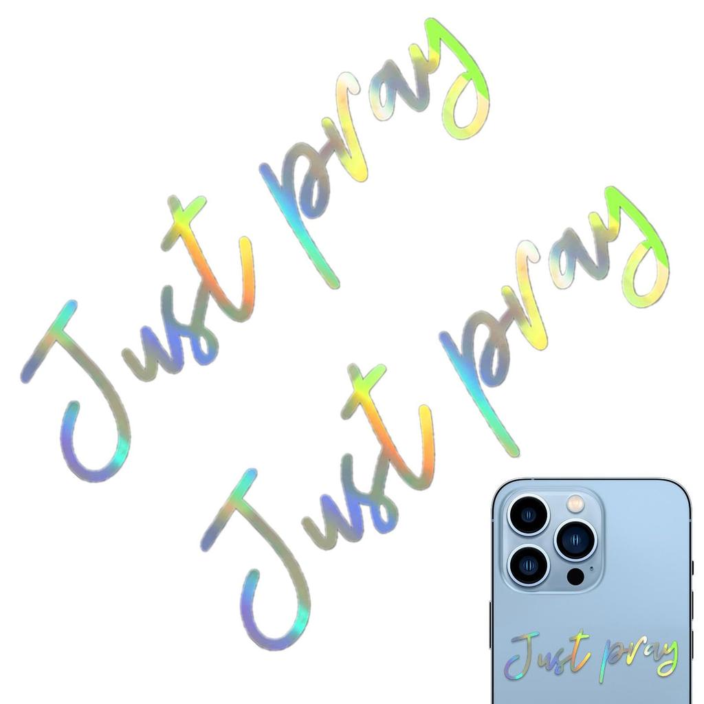 Car Mirrors Stickers Affirmation Reminder Just Pray? Multi-Purpose Decal For Side View Mirrors, Laptops,