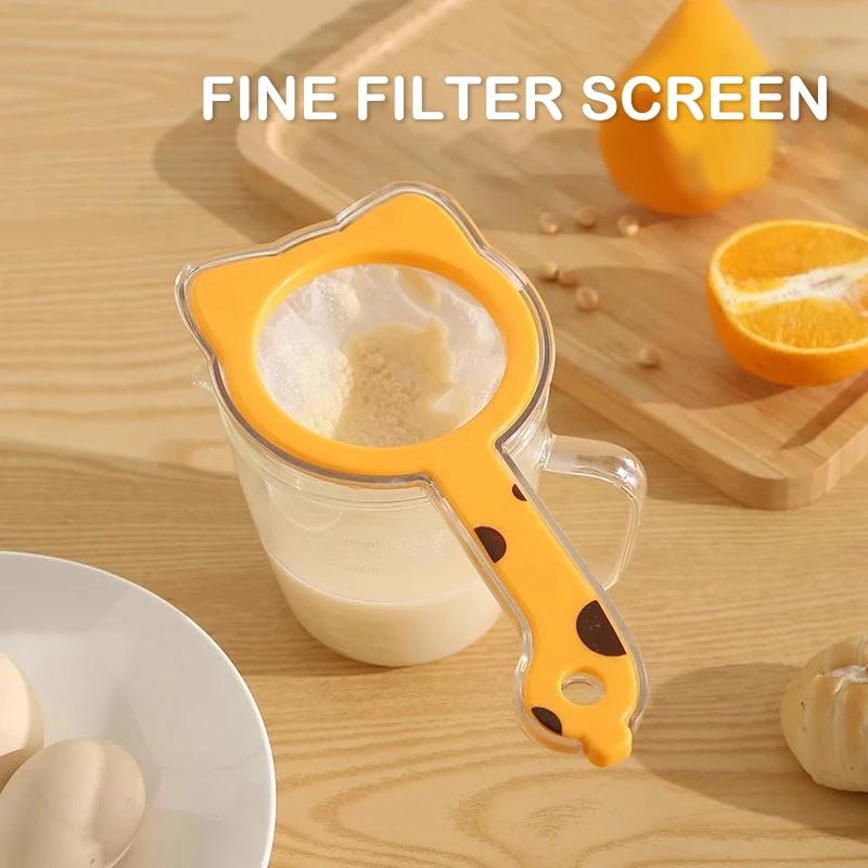 Innovative 2-in-1 Funnel Filter: Detachable Juice Strainer with Handle for Oil, Milk and Coffee Filtering Needs.