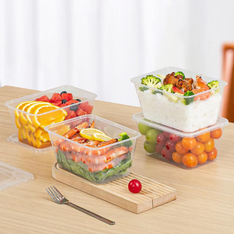 temeiju Disposable Rectangular Food Containers with Lids (10-Pack)