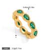 Yori New Arrival Colorful Cubic Zirconia Ring 18k Gold Color Pvd Plated Geometric Charm Finger Fashion Jewelry Wholesale