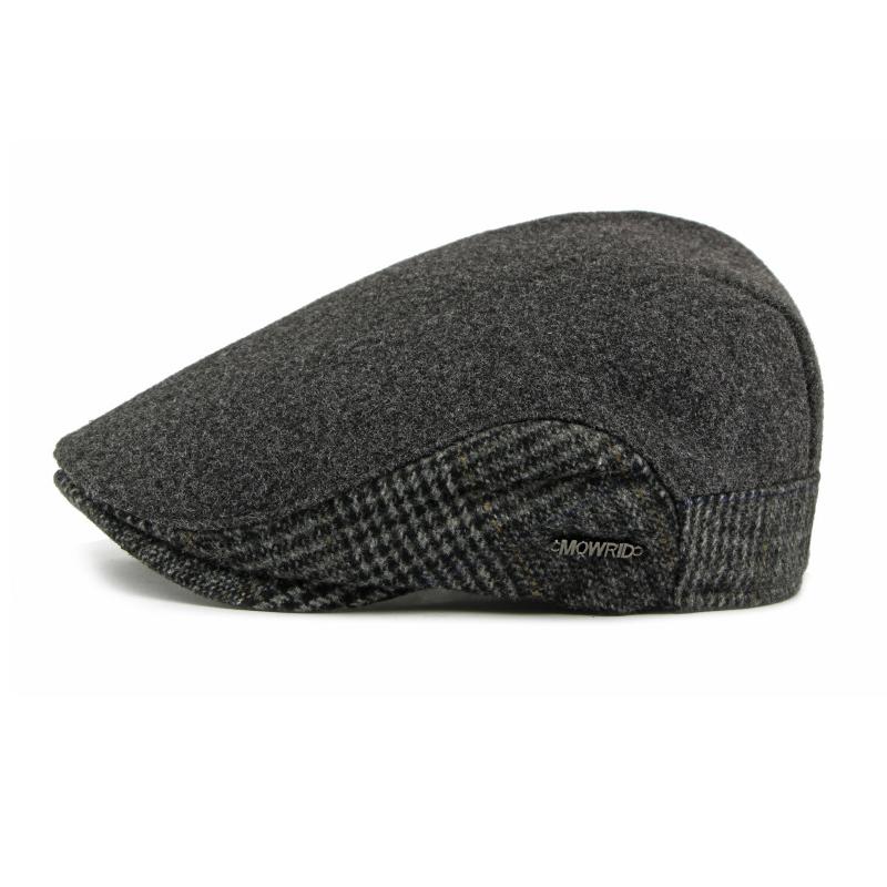 Autumn Winter Fleece Hat Men's Beret British Progressive Hat Retro Cap Woolen Hat