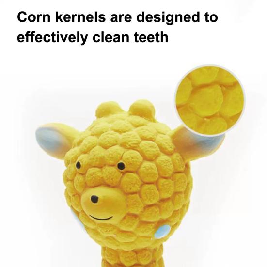 Latex Giraffe Dog Chew Toy Bite Resistant Pet Squeaky Toy Puppies Teething Cleaning Interactive Toy for Small Medium Large Breeds