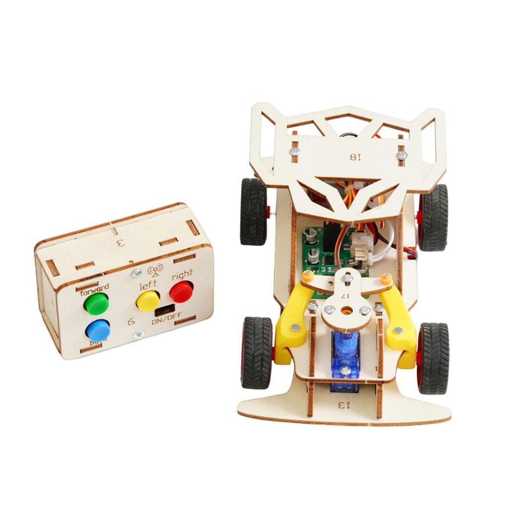 Wooden RC Car Toy Science Kits 3D Puzzle Toys Gift Crafts Handmade Assembly Early Learning Teaching