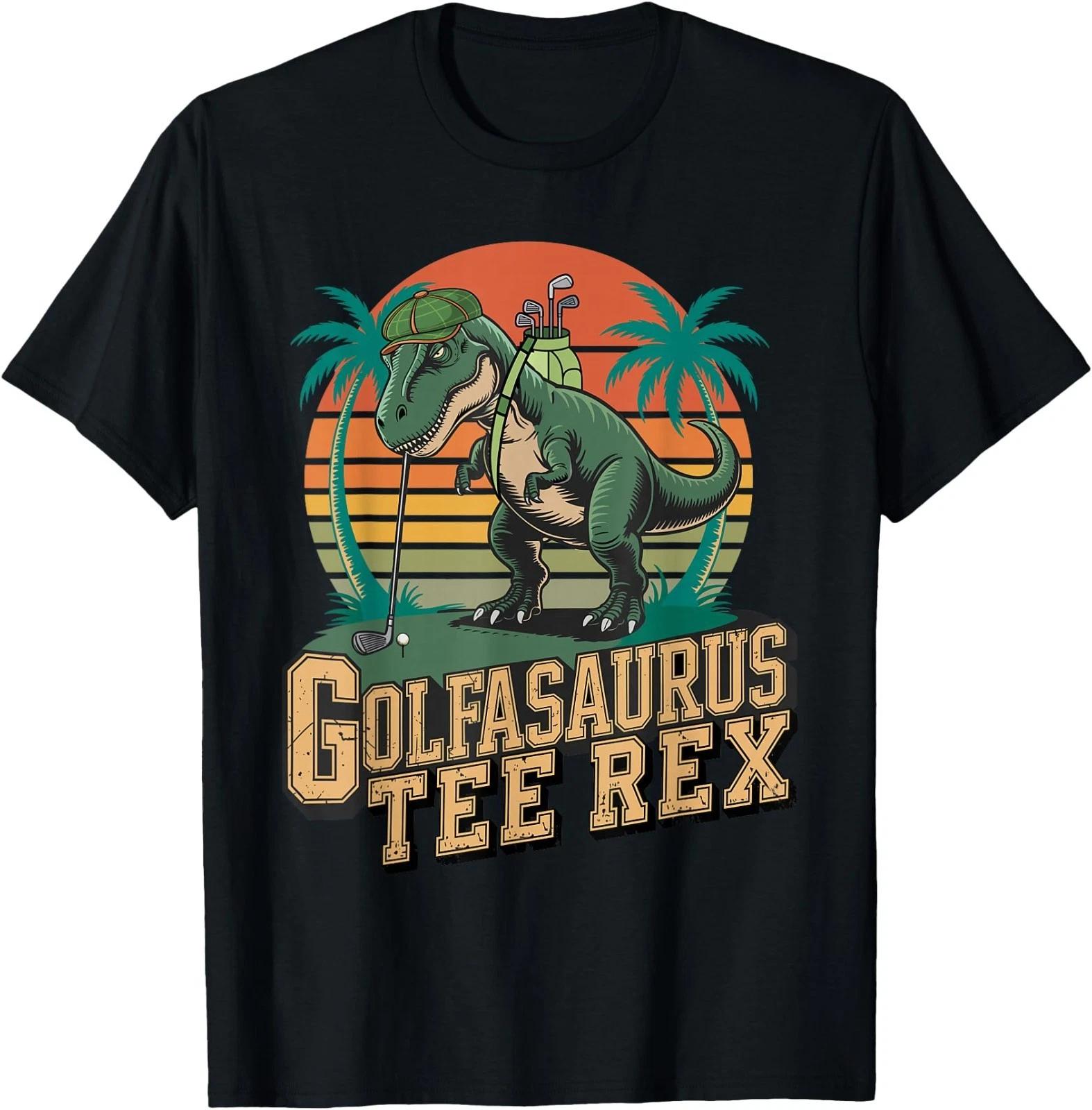Golfasaurus Tee Rex Vintage Golf Dinosaur Retro Design T-Shirt L