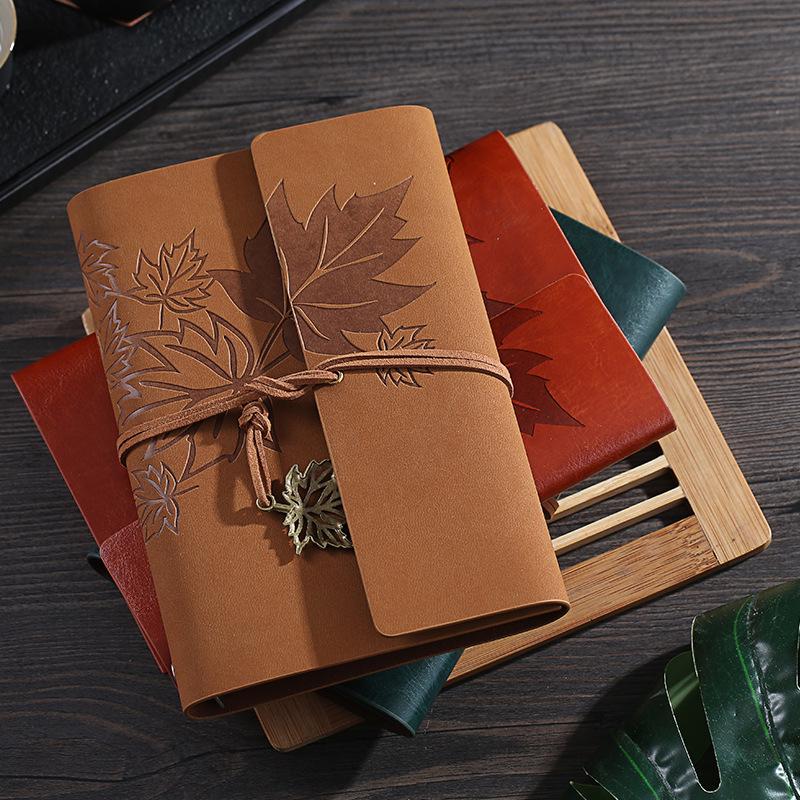 Maple Leaf Retro Kraft Paper Notebook: Simplistic Student Planner & Travel Diary