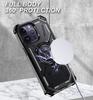 For Apple iPhone 15 14 13 12 11 Pro Max Case Metal Kickstand Magnetic Case with MagSafe, Heavy Duty Bumper Shockproof Phone Case