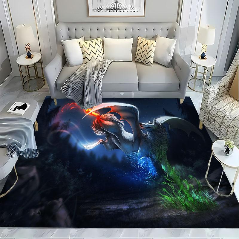 

Ковры с мультяшным волком для 3D-печати большой площади для дома, гостиной, детской спальни, дивана, придверный коврик, кухонные напольные коврики, противоскользящий декор 40x60cm (16x24in)