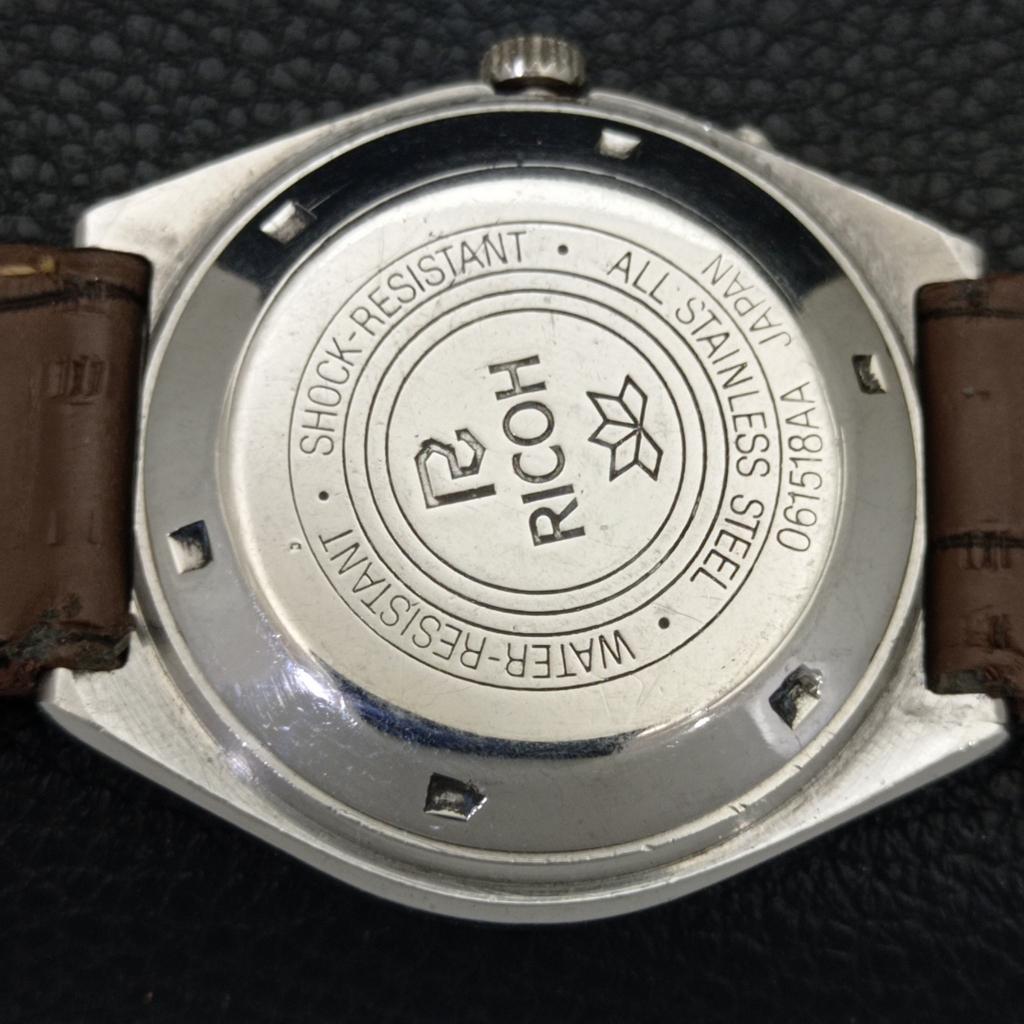 JAPAN VINTAGE RICOH R31 AUTOMATIC MENS SILVER COLOR DIAL WATCH a701949-5 R207-a701949