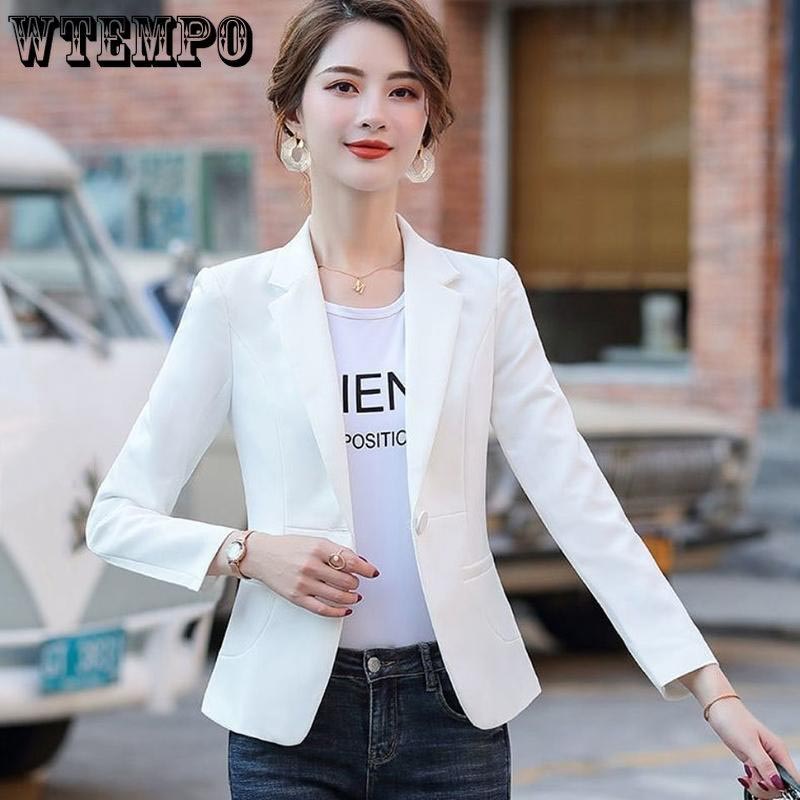 

Тонкий короткий пиджак Тонкий женский темпераментный повседневный пиджак Белое пальто Офисная леди может носить профессиональную одежду для работы Элегантный пиджак S белый