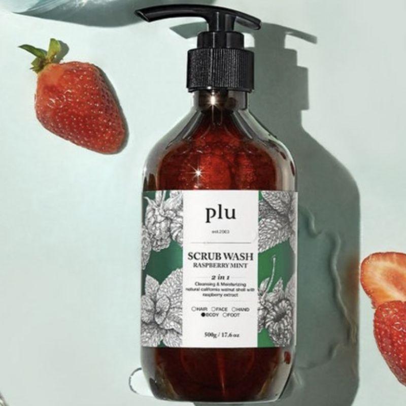 Plu Daily Scrub Body Wash Raspberry Mint 500g