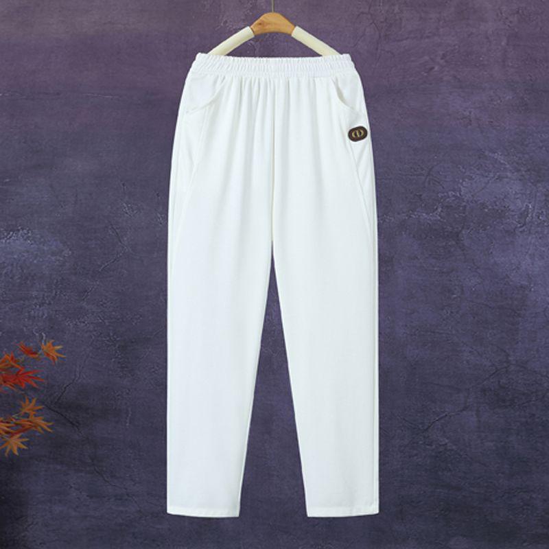 

Spring/Summer Elastic High-Waist Straight-Leg Pants for Middle-Aged & Elderly Women L for 42.5-53 kg