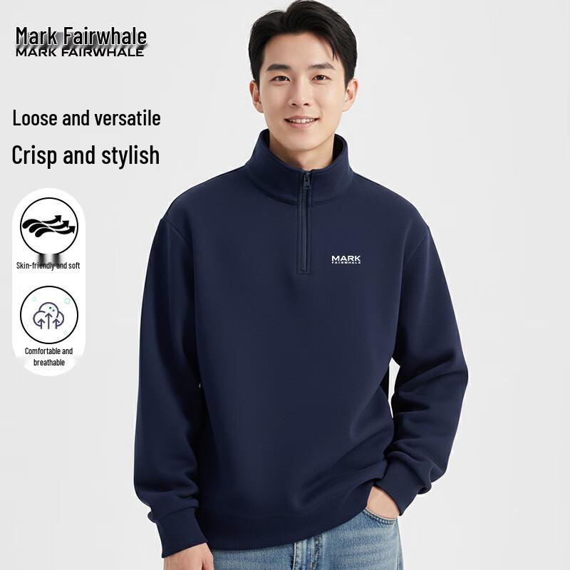 Mark Fairwhale Men's Half-Zip Stand Collar Sweatshirt