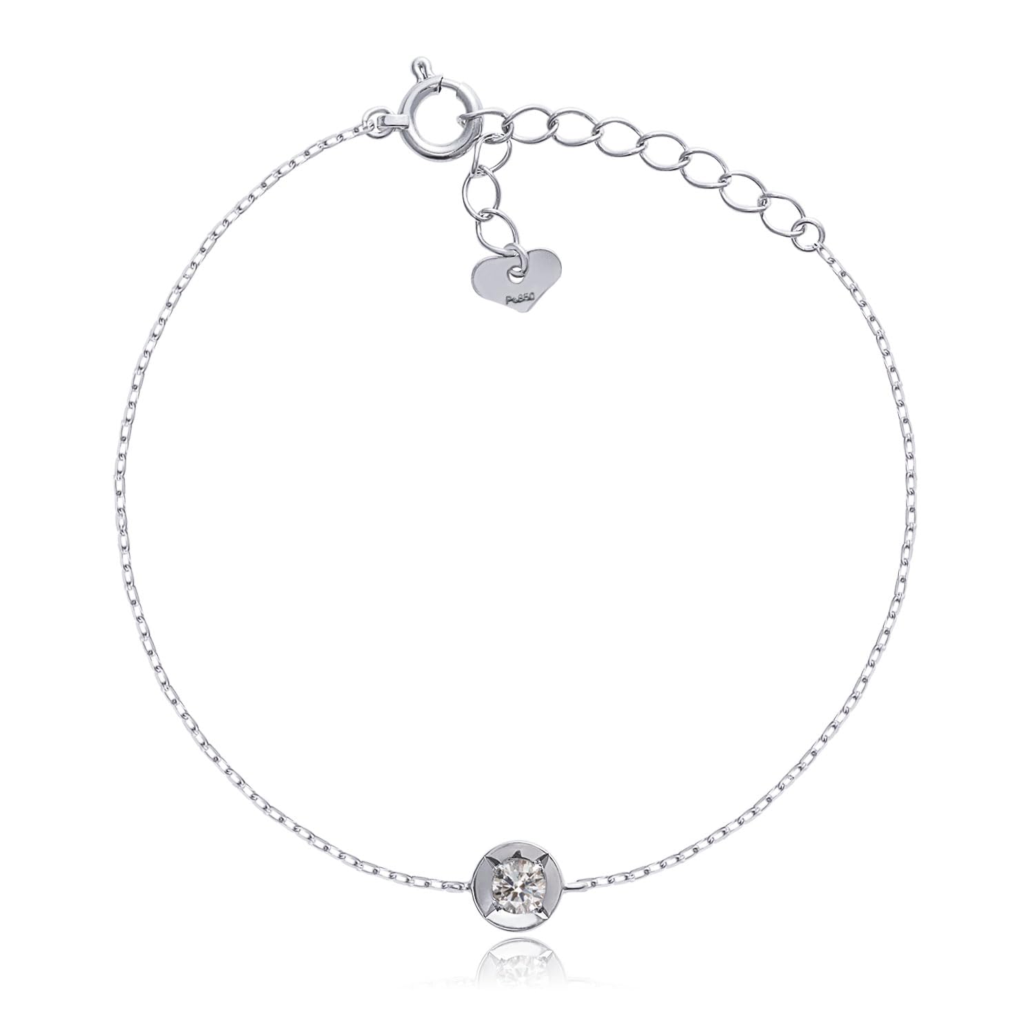 

Lara Christie PT900 Platinum Single Diamond Bracelet 0.1ct (LB71-0001-PT) платиновий