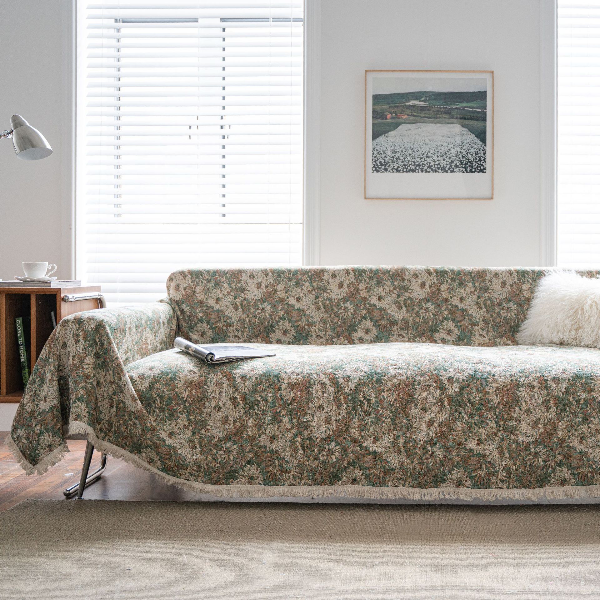 

Sofa Towel Multifunctional Cover American Flower Jacquard Thick Retro Sofa Cover Sofa Cushion 140-180
