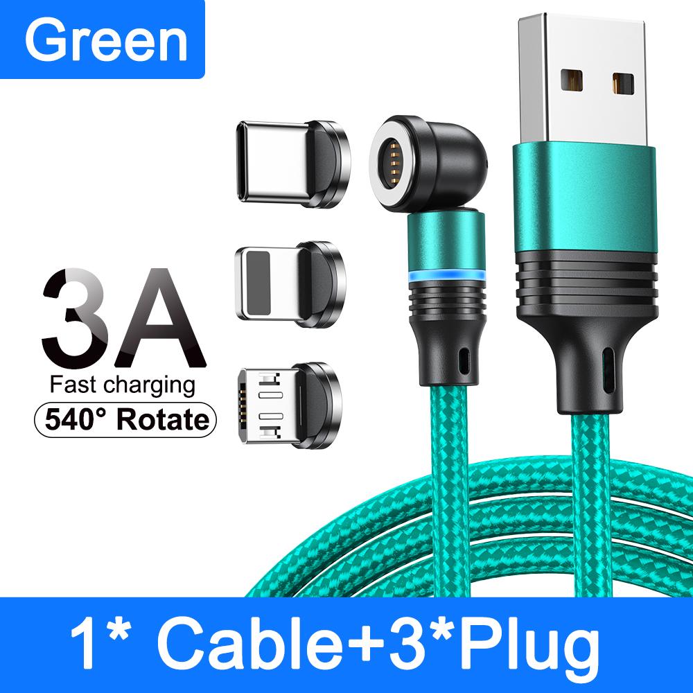 540° Otočný Magnetický Kábel 3A Rýchle Nabíjanie Typ C Kábel Pre Xiaomi Samsung Micro USB Dátový Kábel Magnetická Nabíjačka Pre iPhone 14