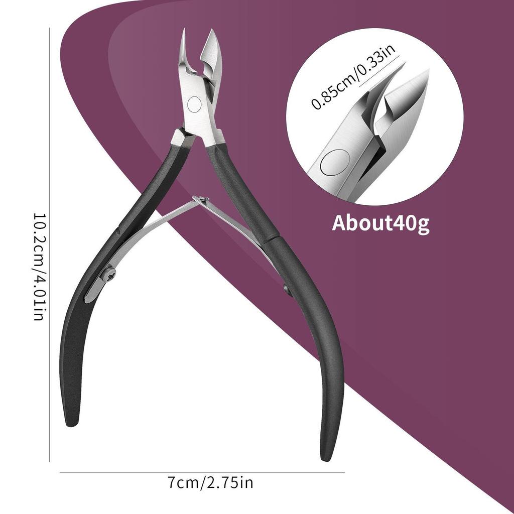 D501 Stainless Steel Cuticle Nipper & Hangnail Remover Set - Gray Manicure Tool
