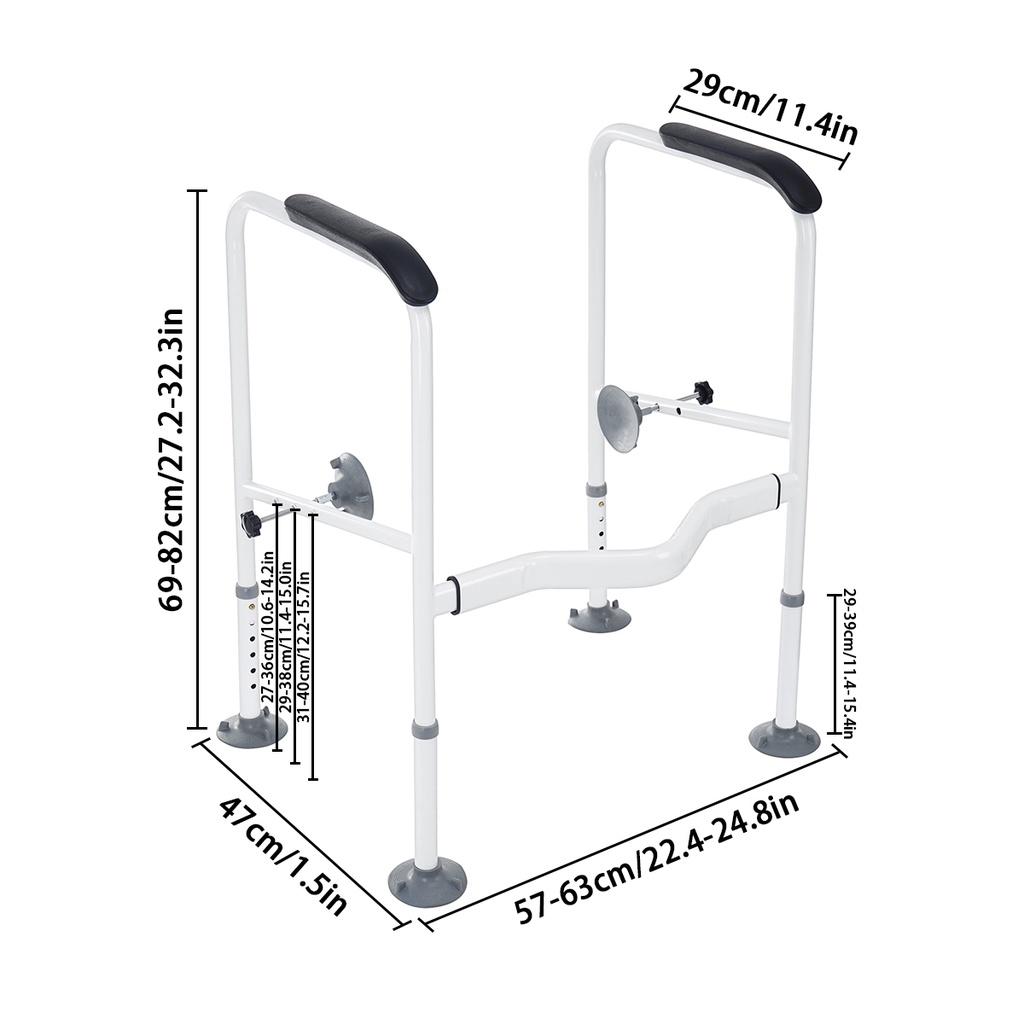 Bar Adjustable Toilet Frame Rack Safety Rails Shower Handrail Health Care Equipment for Elderly Disabled Toilet Safety Rail Anti-slip Bathroom Grab