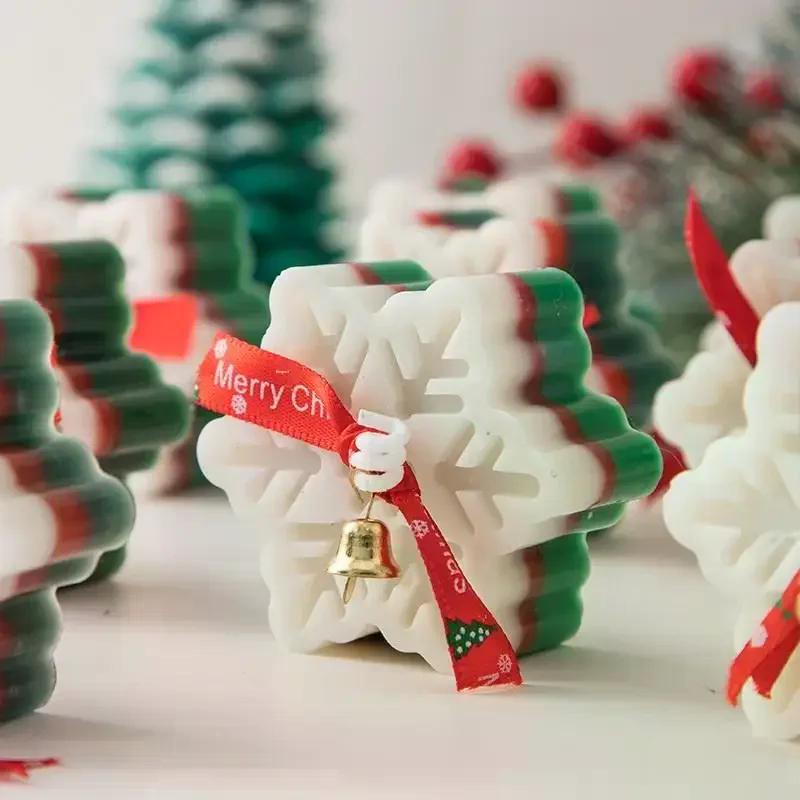 Christmas Scented Candle Gifts with Snowflake Designs Winter Home Decor Souvenirs